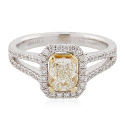 14KT White Gold 1.05ct VS2/Light Yellow Diamond Ring