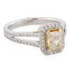 Image 2 : 14KT White Gold 1.05ct VS2/Light Yellow Diamond Ring