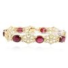 Image 3 : 14KT Yellow Gold 30.97ctw Ruby and Diamond Bracelet