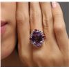 Image 2 : 14KT White Gold 9.01ct Amethyst, Ruby and Diamond Ring