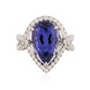 Image 3 : 14KT White Gold 7.14ct Tanzanite and Diamond Ring