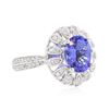 Image 2 : 14KT White Gold 2.13ct Tanzanite and Diamond Ring