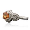 Image 2 : 14KT White Gold 1.35ct Orange Sapphire and Diamond Ring