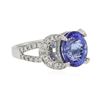 Image 2 : 18KT White Gold 3.74ct Tanzanite and Diamond Ring