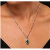 Image 2 : 14KT White Gold 2.21ct Emerald and Diamond Pendant With Chain