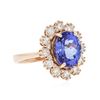 Image 2 : 14KT Rose Gold 4.04ct Tanzanite and Diamond Ring