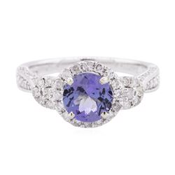 14KT White Gold 1.51ct Tanzanite and Diamond Ring