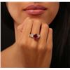 Image 2 : 14KT Two-Tone Gold 5.99ct Ruby and Diamond Ring