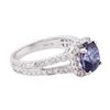 Image 2 : 14KT White Gold 2.60ct Sapphire and Diamond Ring