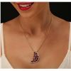 Image 1 : 14KT Yellow Gold 7.00ctw Ruby and Diamond Pendant With Chain