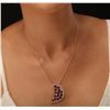 Image 2 : 14KT Yellow Gold 7.00ctw Ruby and Diamond Pendant With Chain