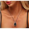 Image 2 : 14KT White Gold 25.61ct Topaz and Diamond Pendant With Chain
