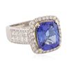 Image 2 : 14KT White Gold 5.07ct Tanzanite and Diamond Ring
