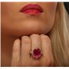 Image 1 : 14KT Yellow Gold 9.35ct Ruby and Diamond Ring