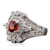Image 2 : 14KT White Gold 1.17ct Ruby and Diamond Ring