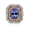 Image 1 : 14KT Rose and White Gold 3.10ct Tanzanite and Diamond Ring