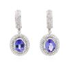 Image 1 : 14KT White Gold 5.52ctw Tanzanite and Diamond Earrings