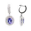 Image 2 : 14KT White Gold 5.52ctw Tanzanite and Diamond Earrings