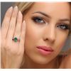 Image 2 : 14KT White Gold 1.42ct Emerald and Diamond Ring