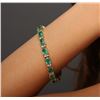 Image 2 : 14KT Yellow Gold 19.20ctw Emerald and Diamond Bracelet