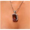 Image 2 : 14KT White Gold 28.42ct Quartz and Diamond Pendant With Chain