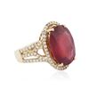 Image 2 : 14KT Yellow Gold 12.48ct Ruby and Diamond Ring