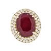 Image 3 : 14KT Yellow Gold 13.07ct Ruby and Diamond Ring