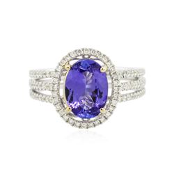 14KT White Gold 2.14ct Tanzanite and Diamond Ring