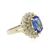 Image 2 : 14KT Yellow Gold 2.49ct Tanzanite and Diamond Ring