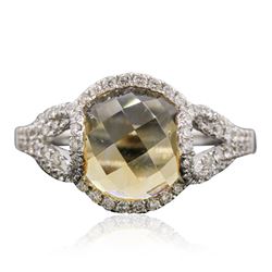 14KT White Gold 3.55ct Citrine and Diamond Ring