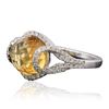 Image 2 : 14KT White Gold 3.55ct Citrine and Diamond Ring