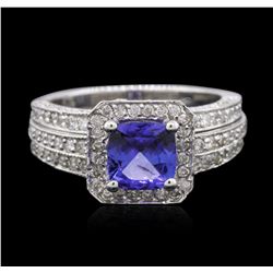 14KT White Gold 1.33ct Tanzanite and Diamond Ring