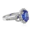 Image 2 : 14KT White Gold 3.23ct Tanzanite and Diamond Ring
