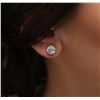 Image 2 : 14KT White Gold 3.20ctw Diamond Stud Earrings