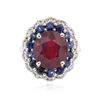 Image 3 : 14KT White Gold 6.06ct Ruby, Sapphire and Diamond Ring