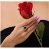 Image 2 : 14KT Yellow Gold 3.10ct Emerald and Diamond Ring