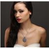 Image 1 : 14KT White Gold 12.68ctw Tanzanite and Diamond Pendant With Chain
