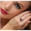 Image 1 : 14KT White Gold 2.49ct Garnet, Alexandrite and Diamond Ring