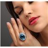 Image 2 : 14KT White Gold 55.76ct Topaz and Diamond Ring