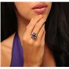 Image 1 : 14KT Yellow Gold 3.36ct Tanzanite, Sapphire and Diamond Ring