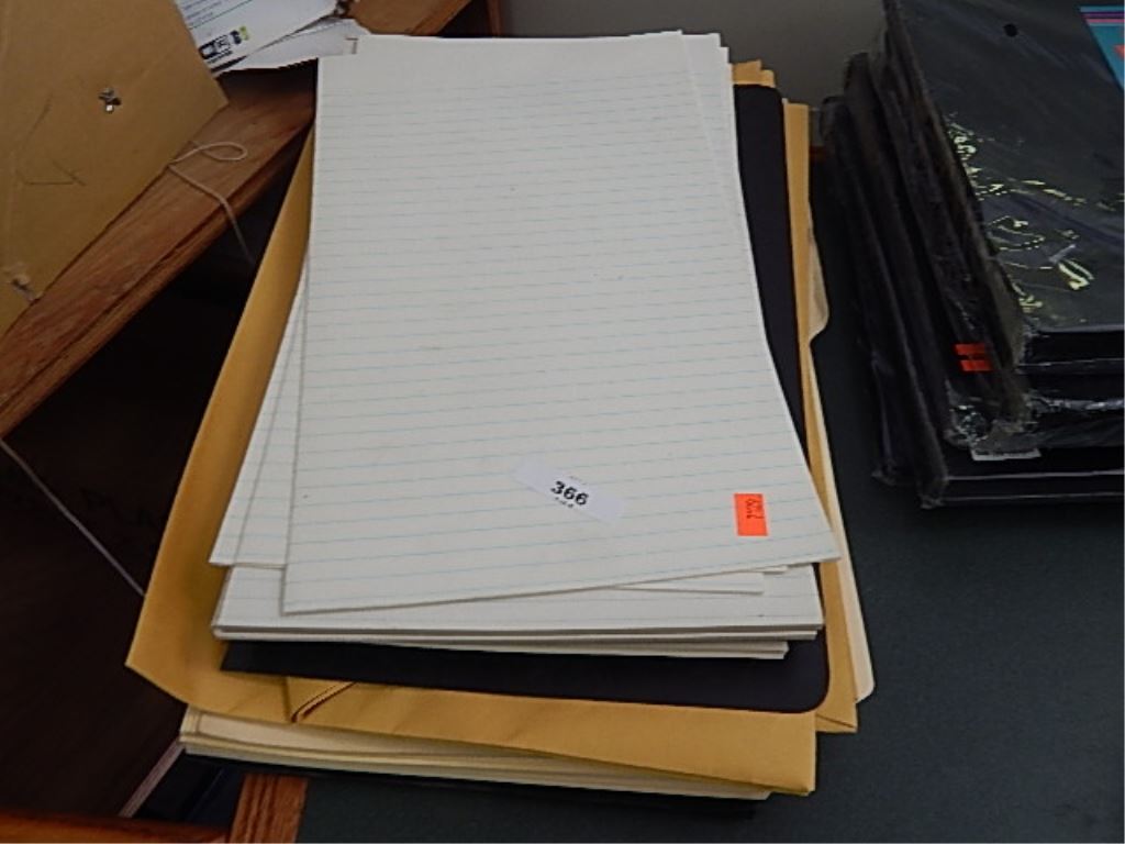 LOT OF LEGAL FILE FOLDERS, PAPER AND ENVELOPES