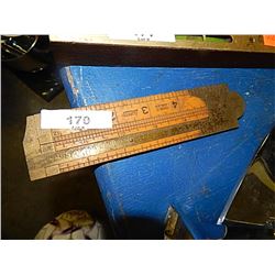VINTAGE BRASS AND WOOD RULER