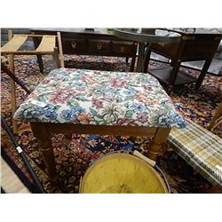 UPHOLSTERED TOP WOOD STOOL