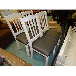 DINING CHAIRS - NEW - WHITE - 4 X BID