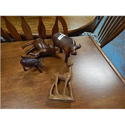 HAND CRAFTED CARVED ANIMALS - 4 - AS-IS