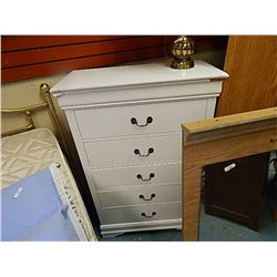 NEW - 5 DRAWER HIGH BOY DRESSER - AS-IS
