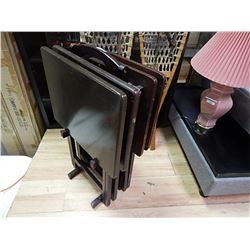 WOOD T.V TRAY AND STAND - 5 PC