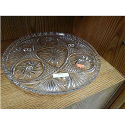 PIN WHEEL CRYSTAL SERVING DISH