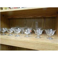 SHELF OF ASSORTED CRYSTAL GLASSES
