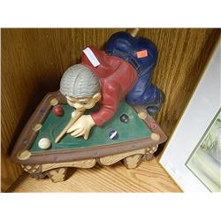 POOL PLAYER PLAYING POOL PLAQUE